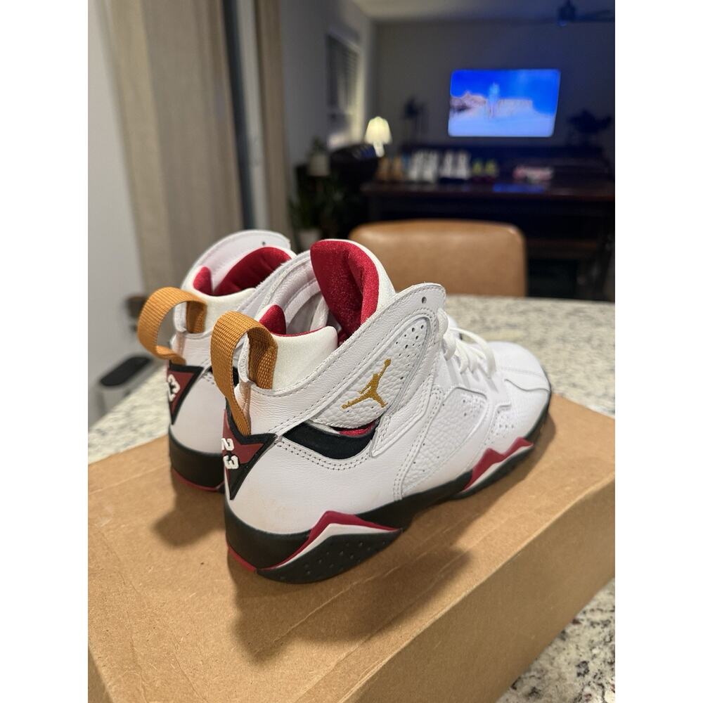 Air Jordan 7 Cardinal 2022 GS White Red Gold Size 6Y Women’s 7.5 - Picture 5 of 10